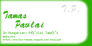 tamas pavlai business card